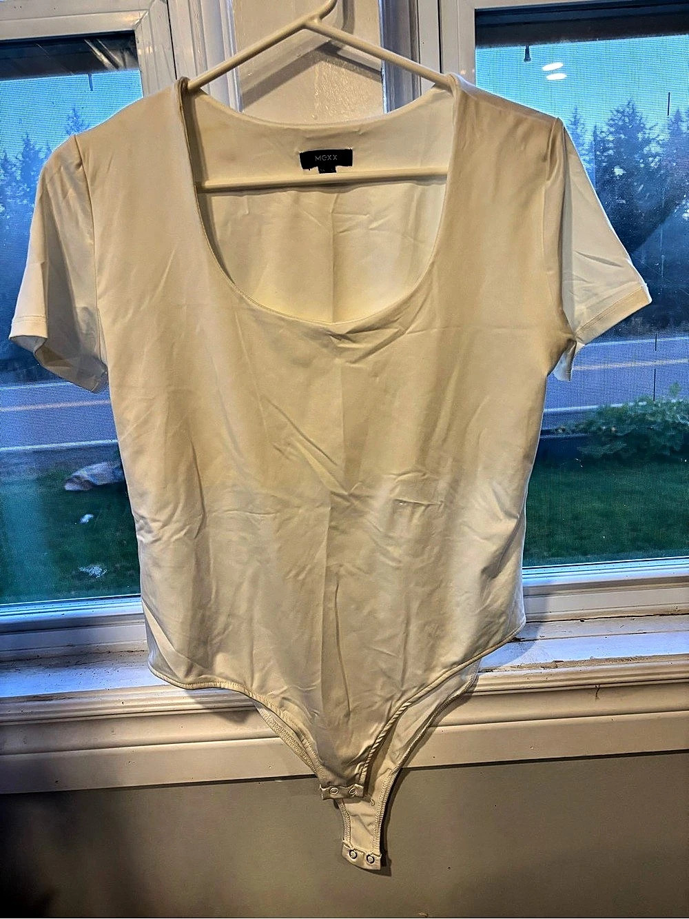 Mexx Short Sleeve Bodysuit in Cream Size XS
